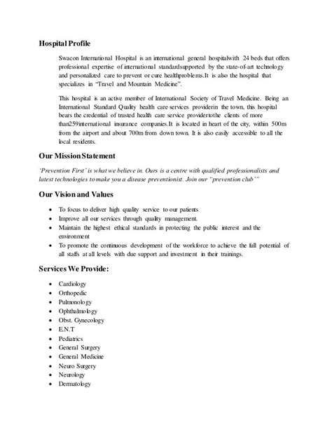 HOSPITAL PROFILE .